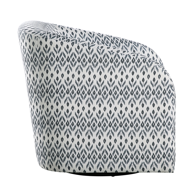 Pemberly Row Contemporary Textured Swivel Chair in Multi-Color