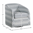 Pemberly Row Contemporary Textured Swivel Chair in Multi-Color