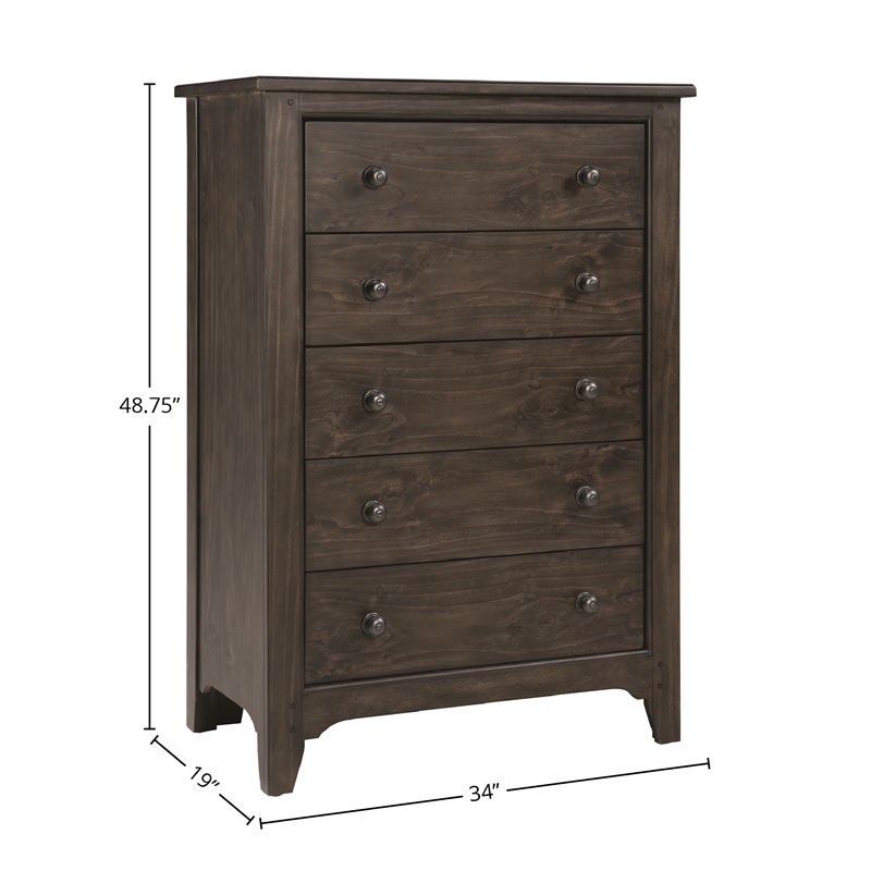 Pemberly Row Modern / Contemporary 5-Drawer Chest River Rock