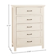 Pemberly Row Modern / Contemporary 5-Drawer Chest Brushed White
