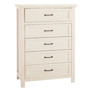Pemberly Row Modern / Contemporary 5-Drawer Chest Brushed White