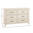 Pemberly Row Modern / Contemporary 6-Drawer Dresser Brushed White