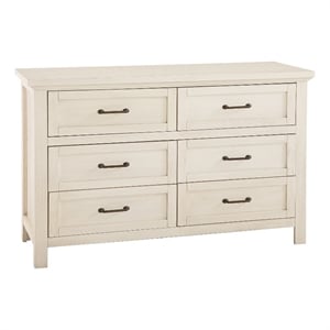 Pemberly Row Modern / Contemporary 6-Drawer Dresser Brushed White