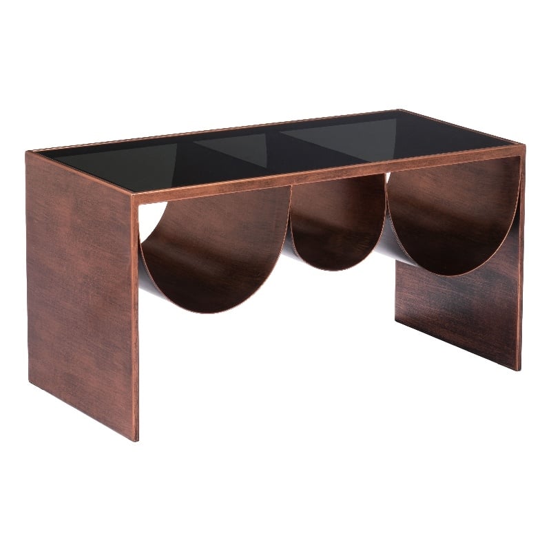 Pemberly Row Modern / Contemporary Coffee Table Copper & Black