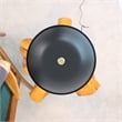 Pemberly Row Black Dome Table Lamp with Wood and Brass Details