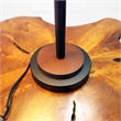 Pemberly Row Black Dome Table Lamp with Wood and Brass Details