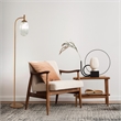 Pemberly Row Ribbed Glass Floor Lamp with Bronze Metal Arched Frame