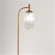 Pemberly Row Ribbed Glass Floor Lamp with Bronze Metal Arched Frame