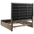 Pemberly Row Contemporary Wood Eastern King Panel Bed Taupe Oak and Cream