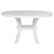 Pemberly Row Round Modern Wood Dining Table with Shelf in Pearl White