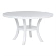 Pemberly Row Round Modern Wood Dining Table with Shelf in Pearl White