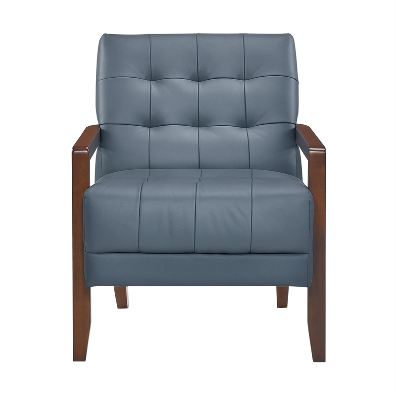 Pemberly Row Modern / Contemporary Leather Accent Chair in Blue