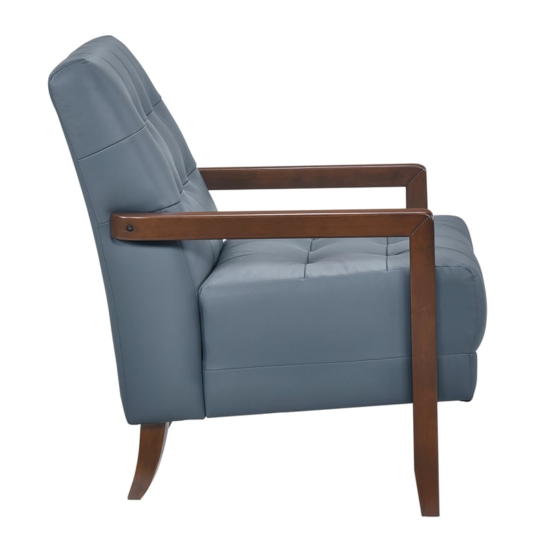 Pemberly Row Modern / Contemporary Leather Accent Chair in Blue