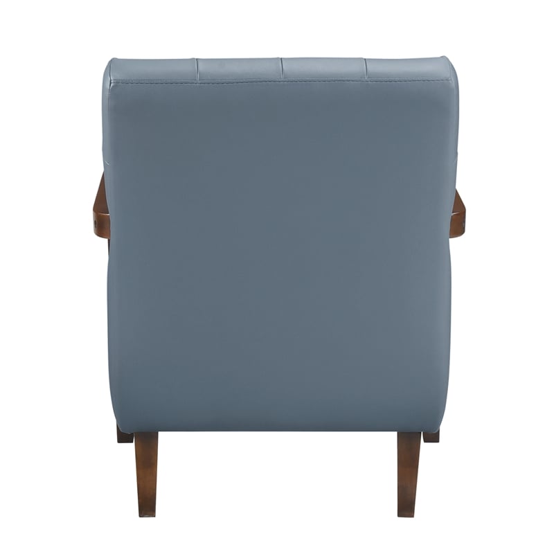 Pemberly Row Modern / Contemporary Leather Accent Chair in Blue