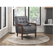 Pemberly Row Modern / Contemporary Leather Accent Chair in Dark gray