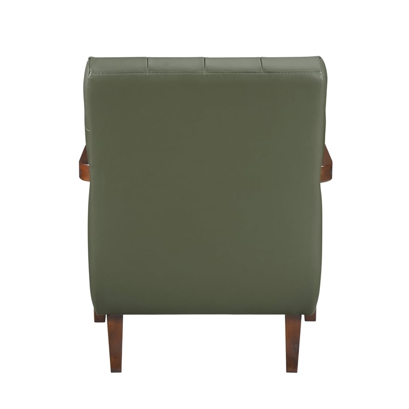 Pemberly Row Modern / Contemporary Leather Accent Chair in Green