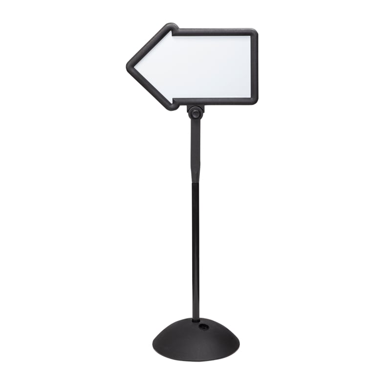 Pemberly Row Write Way Directional Arrow Sign Magnetic Dual-Sided Board Black