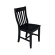Pemberly Row Contemporary Wood Dining Chair in Black (Set of Two)