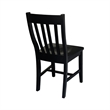 Pemberly Row Contemporary Wood Dining Chair in Black (Set of Two)
