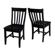 Pemberly Row Contemporary Wood Dining Chair in Black (Set of Two)