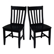 Pemberly Row Contemporary Wood Dining Chair in Black (Set of Two)
