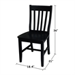 Pemberly Row Contemporary Wood Dining Chair in Black (Set of Two)