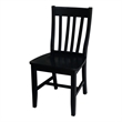 Pemberly Row Contemporary Wood Dining Chair in Black (Set of Two)