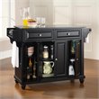 Pemberly Row Contemporary Wood Kitchen Island in Black/Cherry