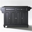 Pemberly Row Contemporary Wood Kitchen Island in Black/Cherry