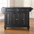Pemberly Row Contemporary Wood Kitchen Island in Black/Cherry