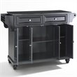 Pemberly Row Contemporary Wood Kitchen Island in Black/Cherry