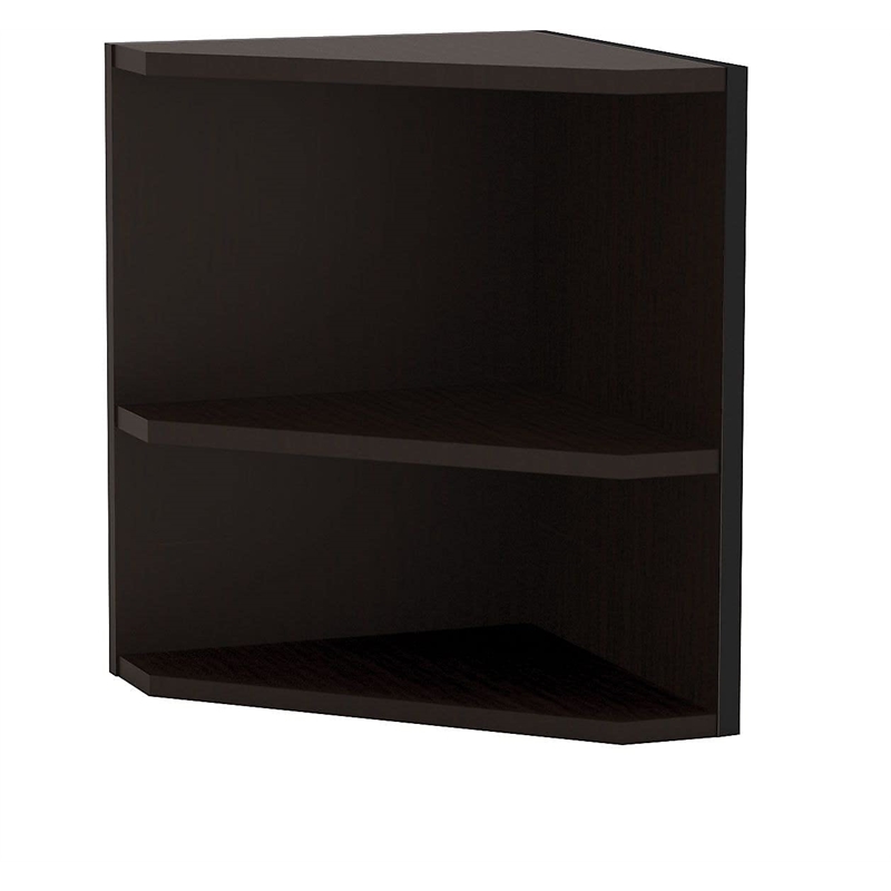 Pemberly Row Modern / Contemporary Corner Support for Hutch in Mocha