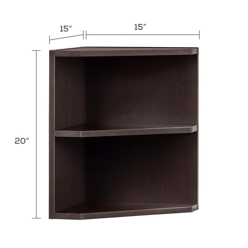 Pemberly Row Modern / Contemporary Corner Support for Hutch in Mocha