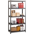 Pemberly Row 3200lb Riveted Metal Shelving 5-Shelf Unit in Gunmetal Gray/Black