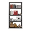 Pemberly Row 3200lb Riveted Metal Shelving 5-Shelf Unit in Gunmetal Gray/Black