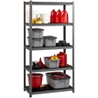 Pemberly Row 3200lb Riveted Metal Shelving 5-Shelf Unit in Gunmetal Gray/Black