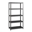 Pemberly Row 3200lb Riveted Metal Shelving 5-Shelf Unit in Gunmetal Gray/Black