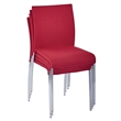 Pemberly Row Modern Stacking Chair in Cranapple Red Fabric 4-Pack