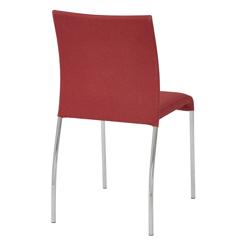 Pemberly Row Modern Stacking Chair in Cranapple Red Fabric 4-Pack