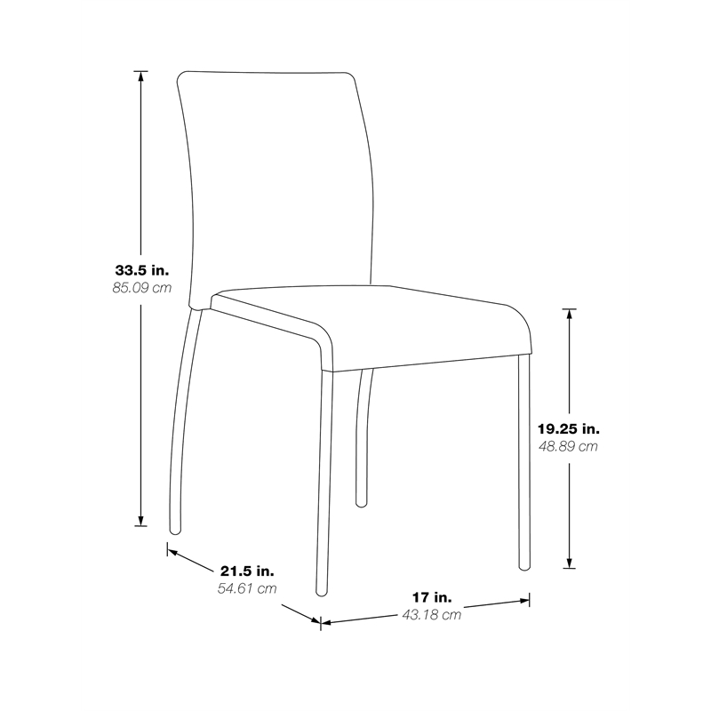 Pemberly Row Modern Stacking Chair in Cranapple Red Fabric 4-Pack