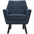 Pemberly Row Modern Upholstered Polyester Fabric Armchair in Azure Blue