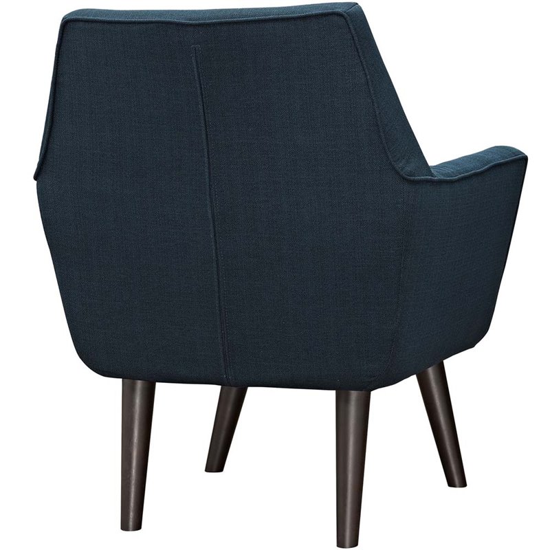 Pemberly Row Modern Upholstered Polyester Fabric Armchair in Azure Blue