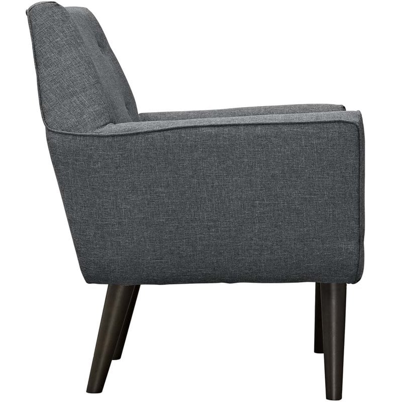 Pemberly Row Modern Upholstered Polyester Fabric Armchair in Gray