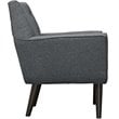 Pemberly Row Modern Upholstered Polyester Fabric Armchair in Gray