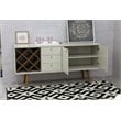 Pemberly Row Wood Wine Rack Sideboard in Maple Cream & Off White