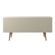 Pemberly Row Wood Wine Rack Sideboard in Maple Cream & Off White