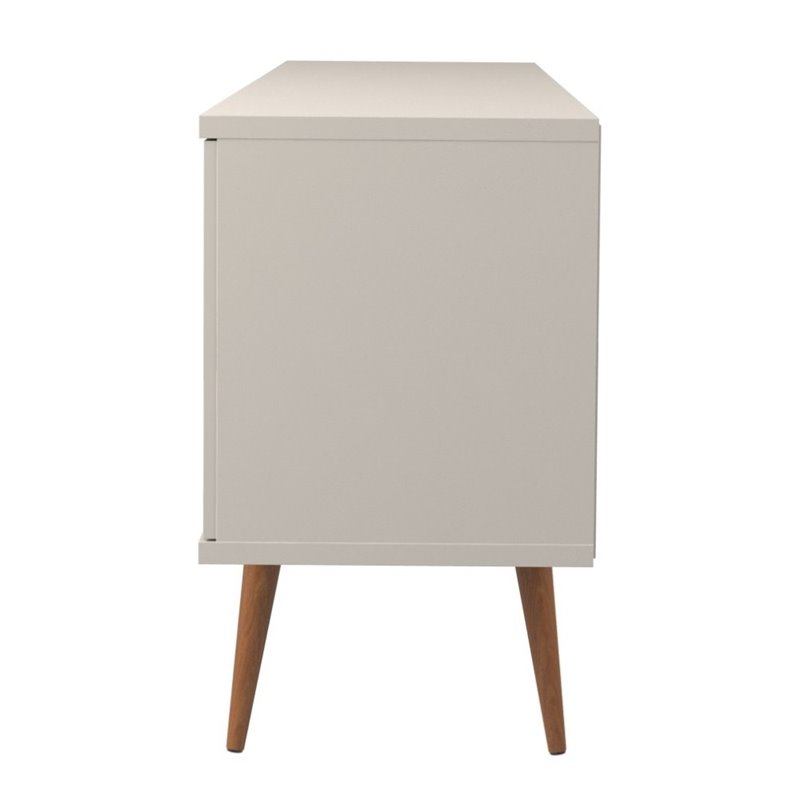 Pemberly Row Wood Wine Rack Sideboard in Maple Cream & Off White