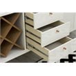 Pemberly Row Wood Wine Rack Sideboard in Maple Cream & Off White
