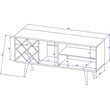 Pemberly Row Wood Wine Rack Sideboard in Maple Cream & Off White