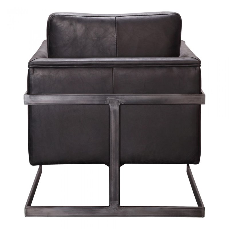 Pemberly Row Modern / Contemporary Leather Club Chair in Black